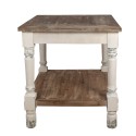 Clayre & Eef Tavolino 80x80x85 cm Bianco Marrone Legno