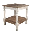 Clayre & Eef Tavolino 80x80x85 cm Bianco Marrone Legno