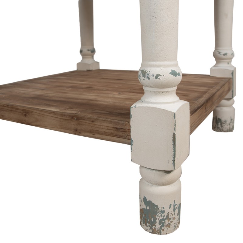 Clayre & Eef Tavolino 80x80x85 cm Bianco Marrone Legno