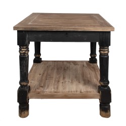 Clayre & Eef Beistelltisch 80x80x85 cm Schwarz Holz