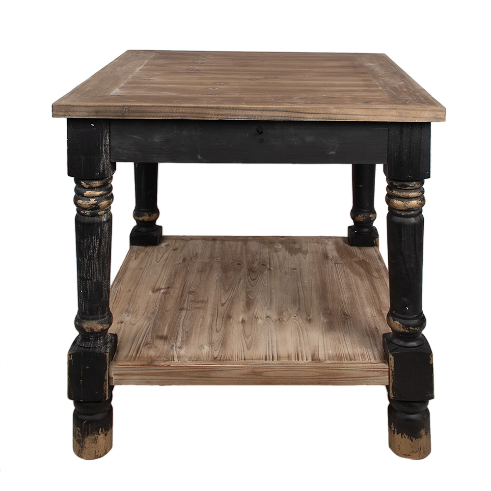 Clayre&Eef Bijzettafel 80x80x85 cm Zwart Hout afbeelding