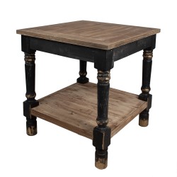 Clayre & Eef Beistelltisch 80x80x85 cm Schwarz Holz