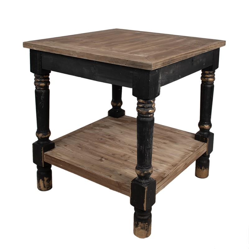 Clayre & Eef Beistelltisch 80x80x85 cm Schwarz Holz