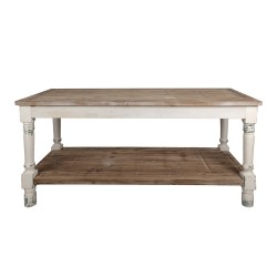 Clayre & Eef Tavolo da Presentazione 180x70x85 cm Bianco Legno