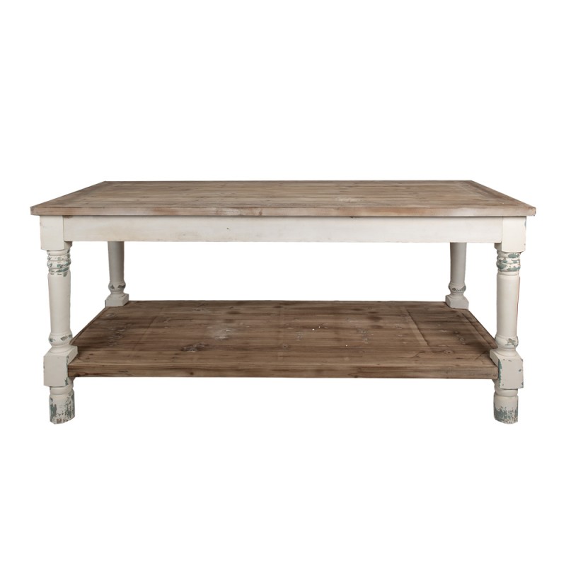 Clayre & Eef Tavolo da Presentazione 180x70x85 cm Bianco Legno