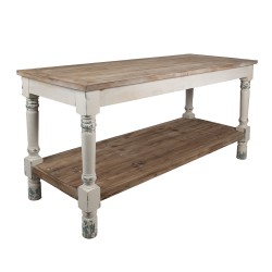 Clayre & Eef Tavolo da Presentazione 180x70x85 cm Bianco Legno