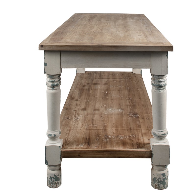 Clayre & Eef Tavolo da Presentazione 180x70x85 cm Bianco Legno