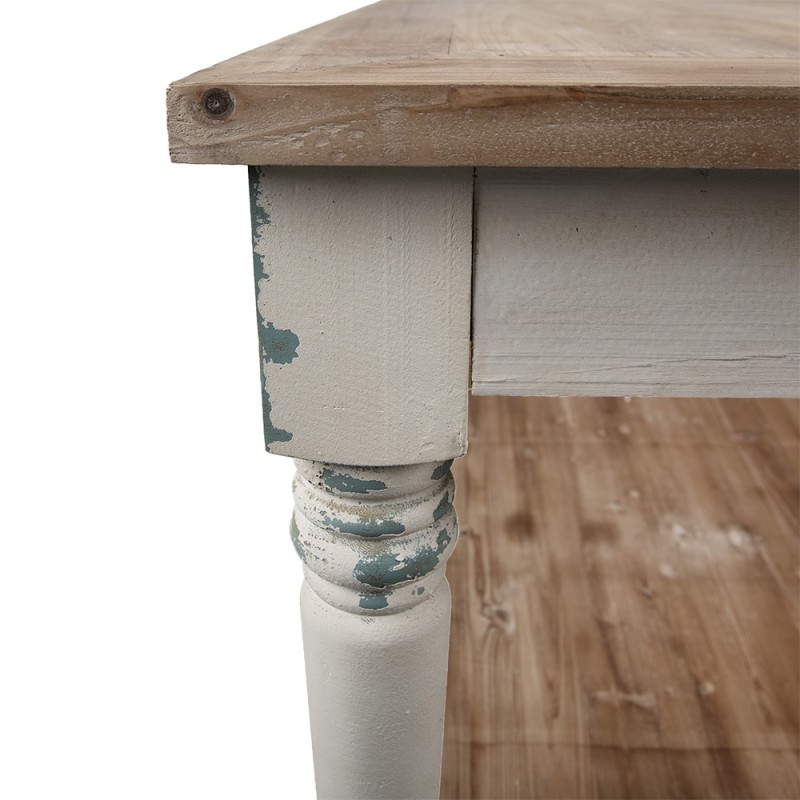 Clayre & Eef Tavolo da Presentazione 180x70x85 cm Bianco Legno