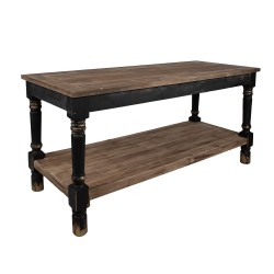 Clayre & Eef Präsentationstisch 180x70x85 cm Schwarz Holz