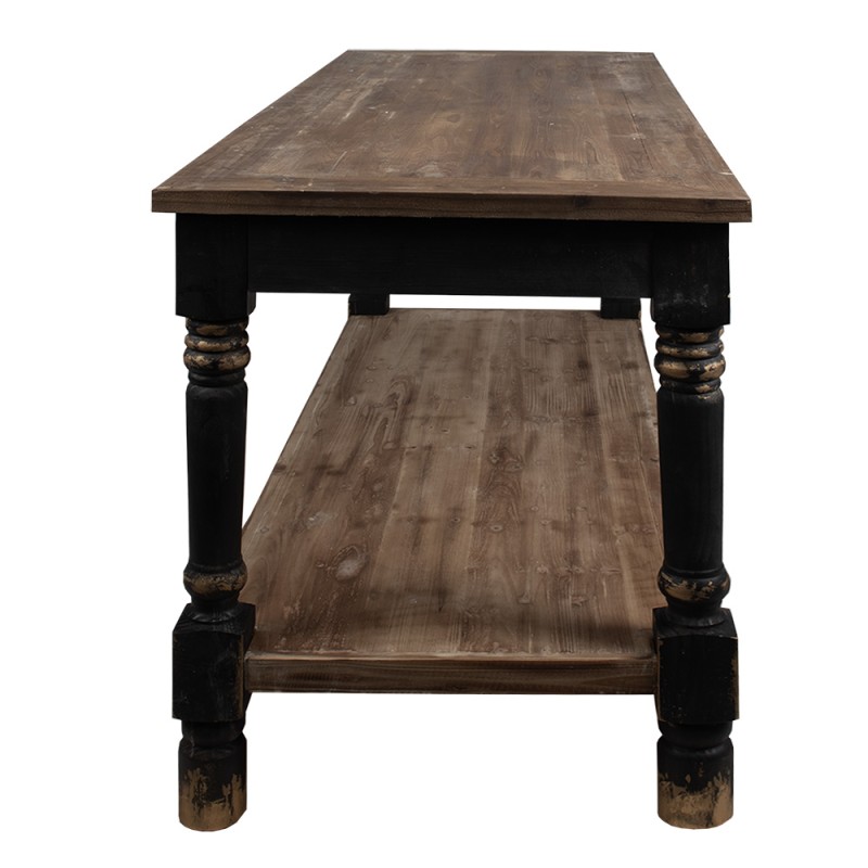 Clayre & Eef Präsentationstisch 180x70x85 cm Schwarz Holz