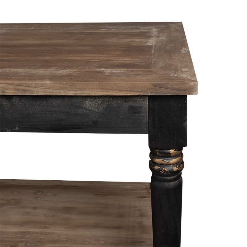 Clayre & Eef Präsentationstisch 180x70x85 cm Schwarz Holz