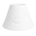 Clayre & Eef Pendelleuchten-Schirm Ø 15x10 cm Weiß Porzellan Katzen