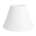Clayre & Eef Pendelleuchten-Schirm Ø 15x10 cm Weiß Porzellan Katzen