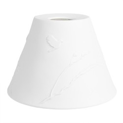 Clayre & Eef Pendant lampshade Ø 15x10 cm White Porcelain Birds on Branches