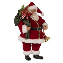 Clayre & Eef Statuetta decorativa di Natale Babbo Natale 27 cm Rosso Plastica