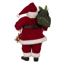 Clayre & Eef Statuetta decorativa di Natale Babbo Natale 27 cm Rosso Plastica