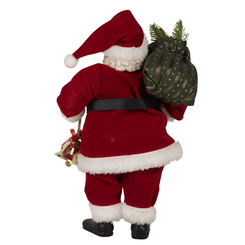 Clayre & Eef Statuetta decorativa di Natale Babbo Natale 27 cm Rosso Plastica