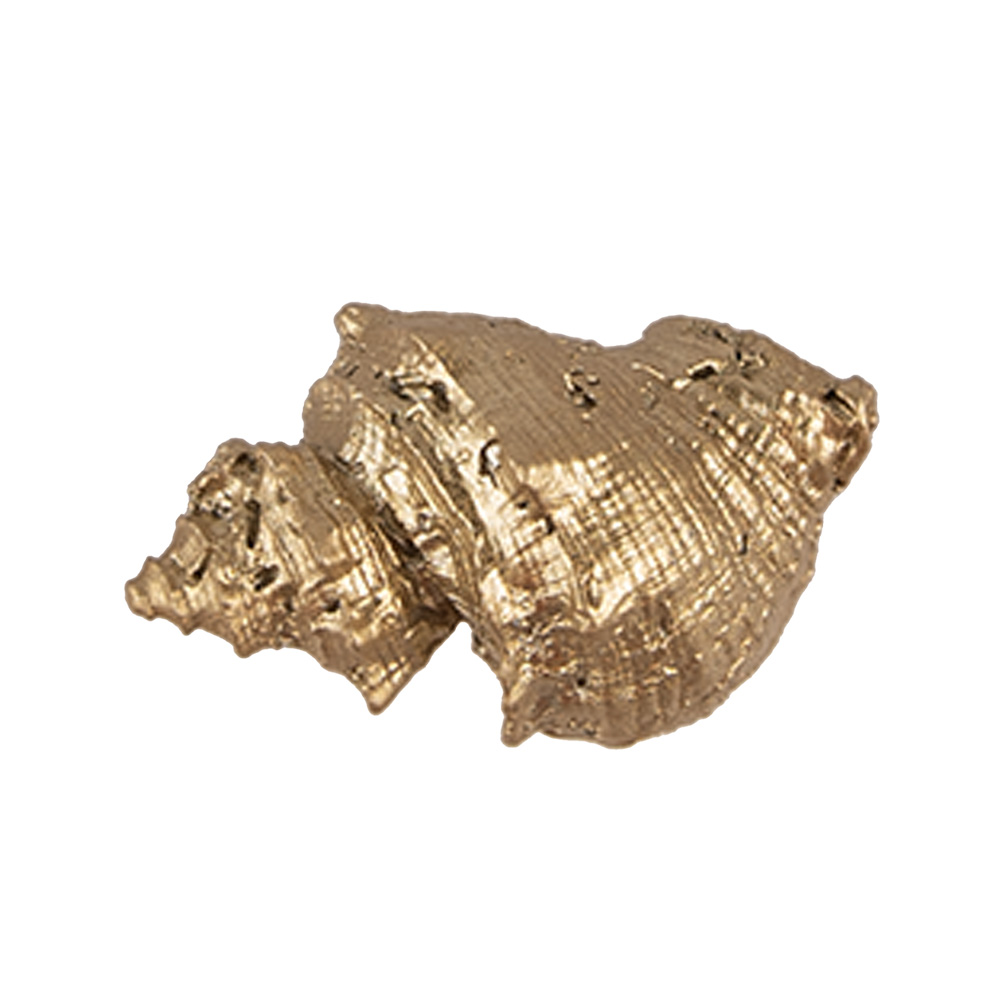 Clayre&Eef Deurknop Schelp 4x3x3 cm Goudkleurig Kunststof afbeelding