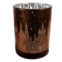 Clayre & Eef Porte-bougie set de 3 Marron Verre Maisons