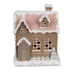 Clayre & Eef Maison en pain d'épices avec LED 13x10x16 cm Marron Polyrésine