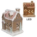 Clayre & Eef Maison en pain d'épices avec LED 13x10x16 cm Marron Polyrésine