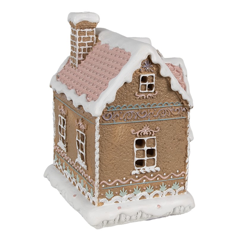 Clayre & Eef Maison en pain d'épices avec LED 13x10x16 cm Marron Polyrésine