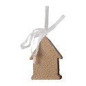 Clayre & Eef Weihnachtsanhänger Lebkuchenhaus 6x1x8 cm Braun Polyresin