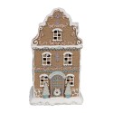 Clayre & Eef Gingerbread house with LED 12x9x20 cm Brown Polyresin