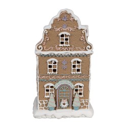 Clayre & Eef Casa di pan di zenzero con LED 12x9x20 cm Marrone Poliresina