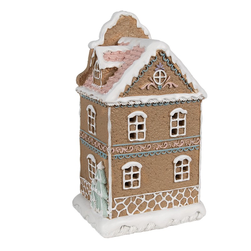 Clayre & Eef Gingerbread house with LED 12x9x20 cm Brown Polyresin