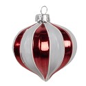 Clayre & Eef Palla di natale Ø 8x8 cm Rosso Bianco Vetro