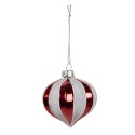 Clayre & Eef Palla di natale Ø 8x8 cm Rosso Bianco Vetro