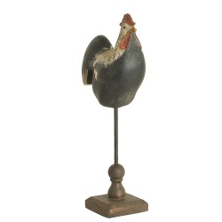 Clayre & Eef Beeld Haan 16x8x34 cm Zwart Polyresin