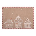 Clayre & Eef Tovagliette set di 6 48x33 cm Marrone Cotone Casa di pan di zenzero