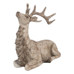 Clayre & Eef Decoratie Beeld Hert 29x15x27 cm Bruin Kunststof
