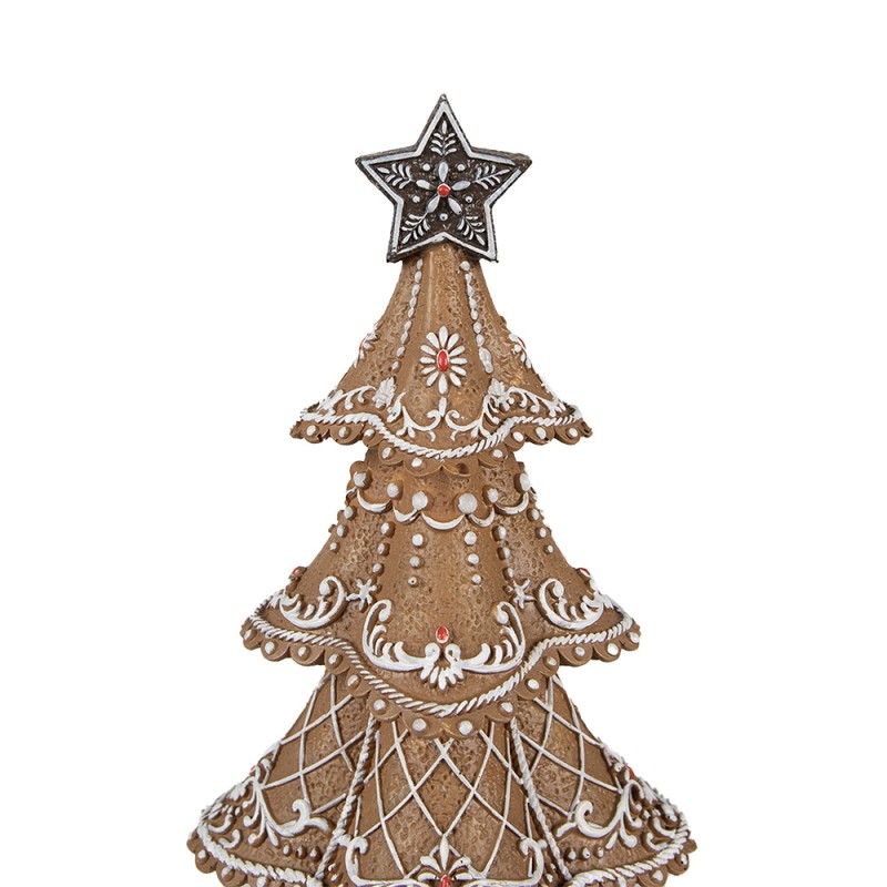 Clayre & Eef Christmas Decoration Christmas Tree Ø 18x32 cm Brown Plastic