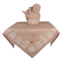 Clayre & Eef Bread Basket Ø 15x16 cm Brown Cotton Round Gingerbread house