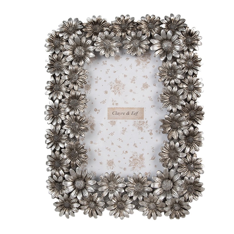 Clayre & Eef Bilderrahmen 10x15 cm Silberfarbig Kunststoff