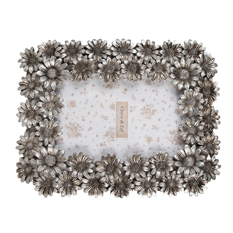 Clayre & Eef Bilderrahmen 10x15 cm Silberfarbig Kunststoff