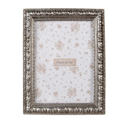 Clayre & Eef Bilderrahmen 13x18 cm Silberfarbig Kunststoff