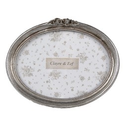 Clayre & Eef Cornice per foto 15x10 cm Color argento Plastica Ovale