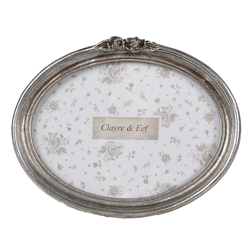 Clayre & Eef Cornice per foto 15x10 cm Color argento Plastica Ovale