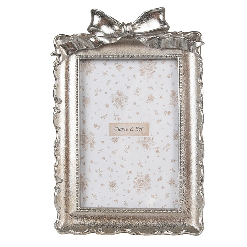 Clayre & Eef Bilderrahmen 10x15 cm Silberfarbig Kunststoff
