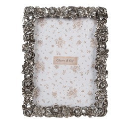 Clayre & Eef Bilderrahmen 13x18 cm Silberfarbig Kunststoff