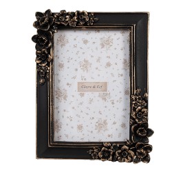 Clayre & Eef Cornice per foto 10x15 cm Nero Plastica