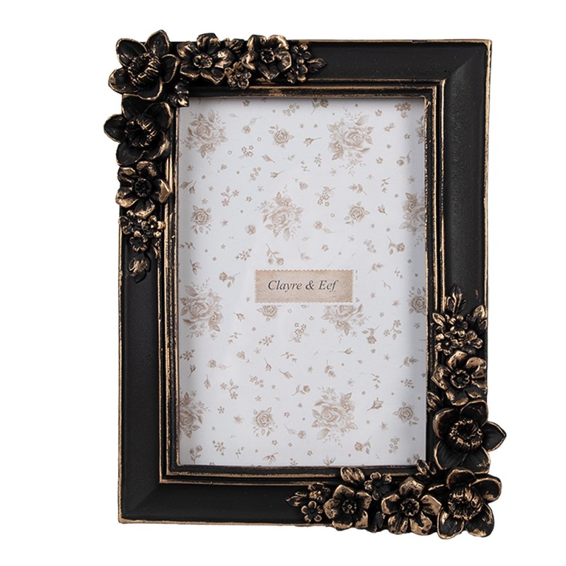 Clayre & Eef Cornice per foto 10x15 cm Nero Plastica