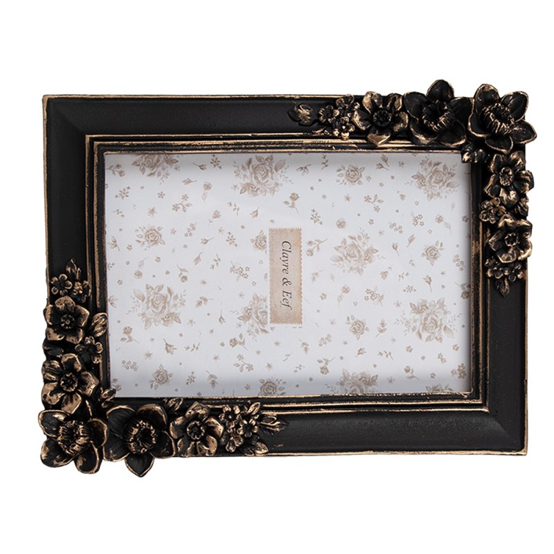 Clayre & Eef Cornice per foto 10x15 cm Nero Plastica