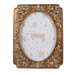 Clayre & Eef Bilderrahmen 10x15 cm Goldfarbig Kunststoff