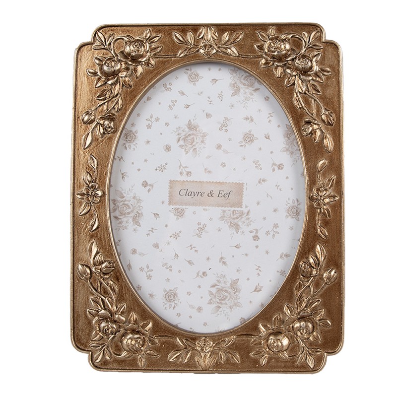 Clayre & Eef Bilderrahmen 10x15 cm Goldfarbig Kunststoff