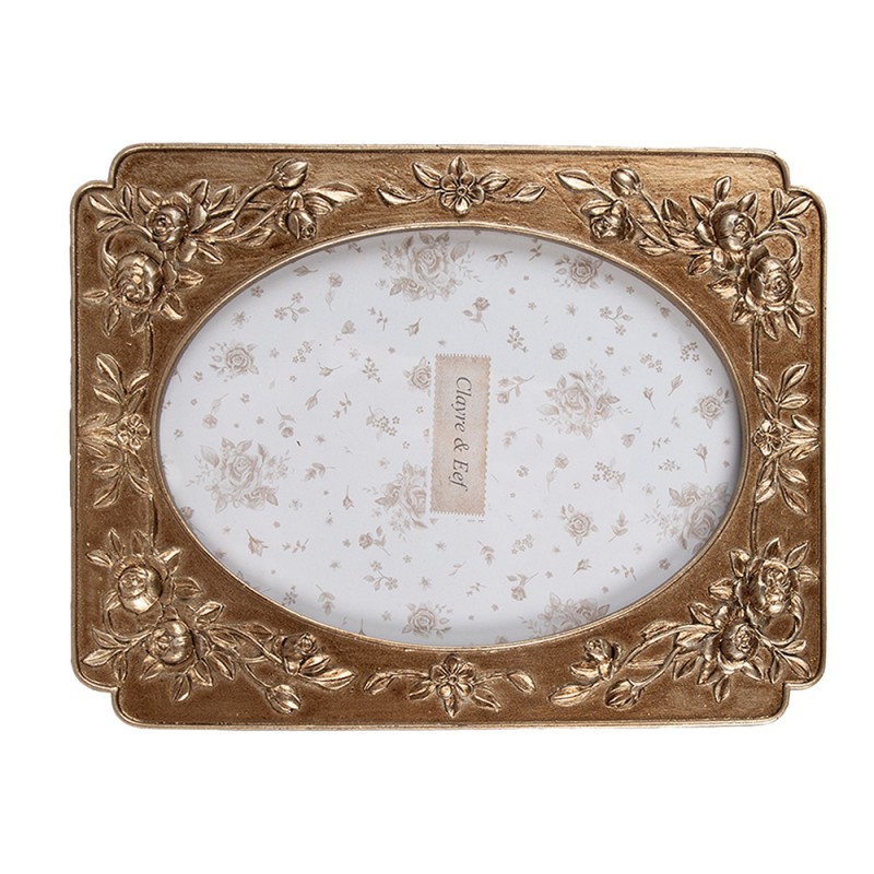 Clayre & Eef Bilderrahmen 10x15 cm Goldfarbig Kunststoff